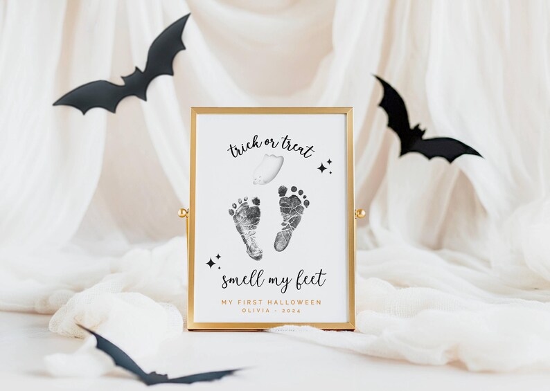 Personalized My First Halloween Footprint Art, Halloween Footprint