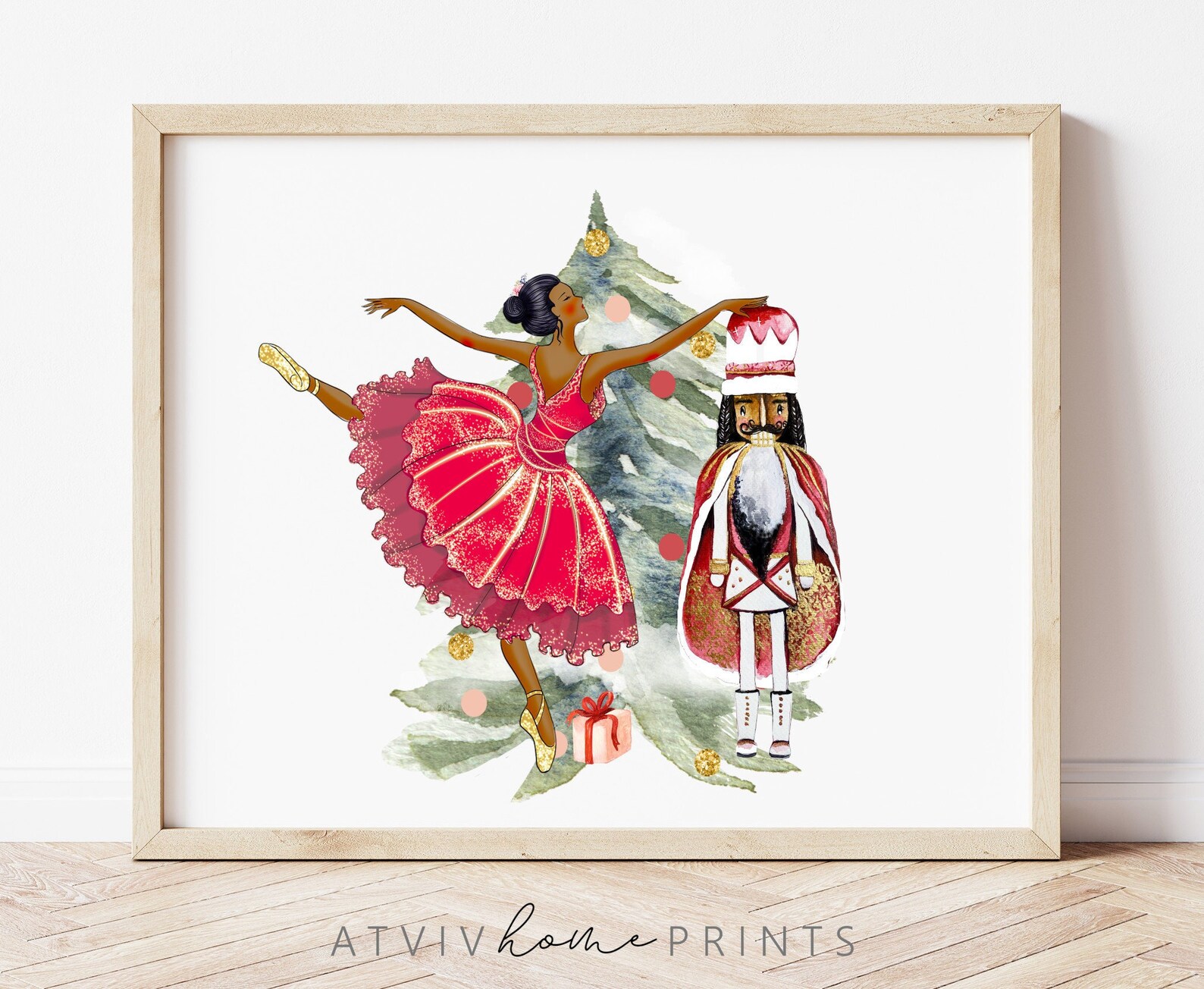 African American Nutcracker Print Christmas Print Pink - Etsy
