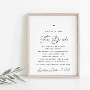 Baptism gift girl or boy, print, personalized baptism print, custom name baptism, baby girl gift, may your life be blessed, baptism gift boy