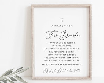 Baptism gift girl or boy, print, personalized baptism print, custom name baptism, baby girl gift, may your life be blessed, baptism gift boy