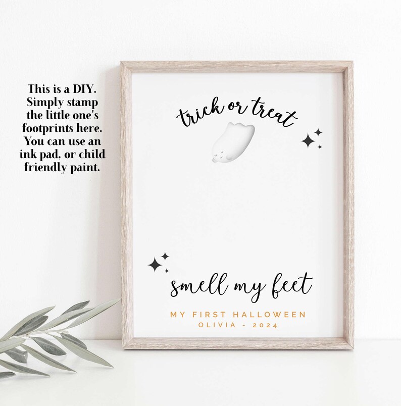 Personalized My First Halloween Footprint Art, Halloween Footprint