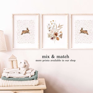 Bunny Nursery Print, Bunny Nursery Art, Cute Bunny Print, Woodland ...