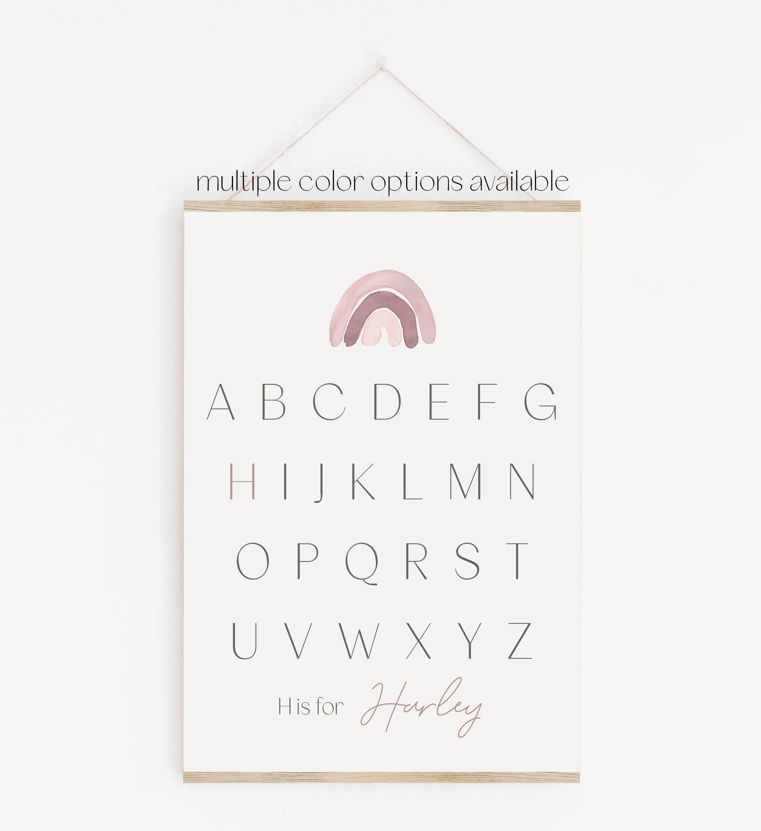 custom alphabet print custom name alphabet rainbow alphabet etsy