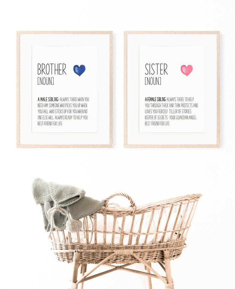 Brother and Sister Definition Print Brother and Sister Print Etsy
