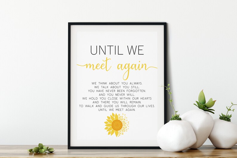 Hasta Que Nos Volvamos A Encontrar Hasta que nos volvamos a encontrar poema imprimible signo | Etsy