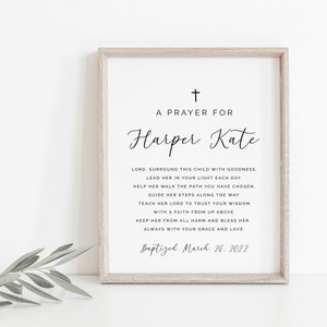 Baptism gift girl or boy, print, personalized baptism print, custom name baptism, baby girl gift, printable baptism gift, baptism gift boy