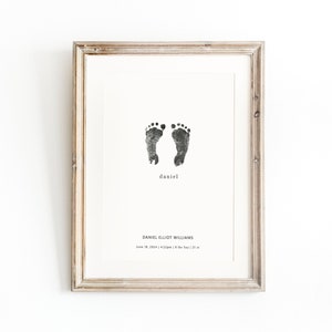 Personalisierter Geburtsdruck, Neugeborenen Fußabdruck, Baby Fußabdruck Kunst, Geburtszahlen Druck, druckbare Geburtszahlen Druck, Fußabdruck Kinderzimmer Wandkunst