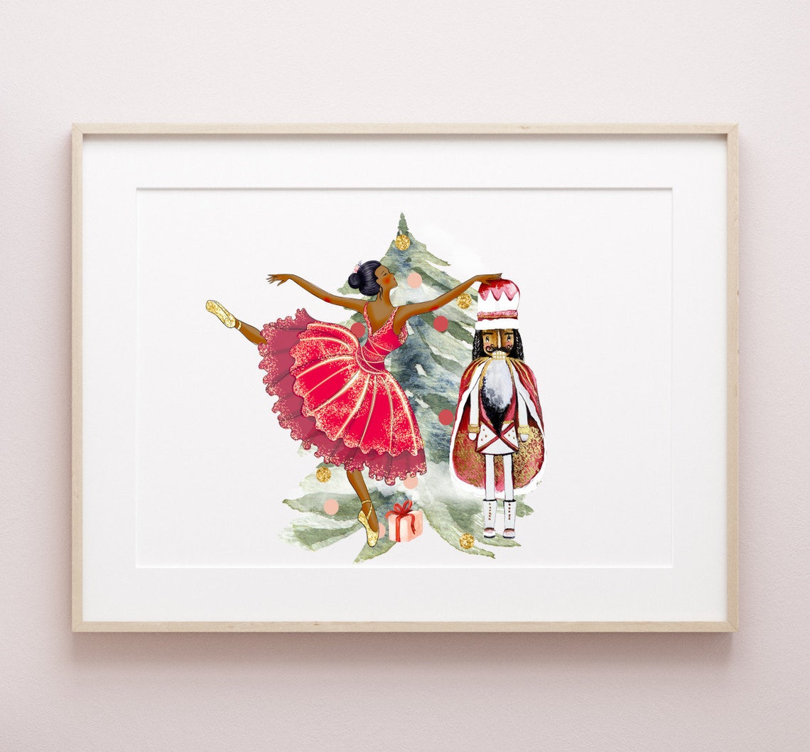 African American Nutcracker Print Christmas Print Pink - Etsy