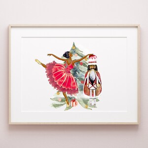 African American Nutcracker Print, Christmas Print, Pink Christmas ...