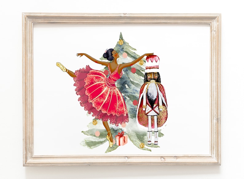 African American Nutcracker Print Christmas Print Pink - Etsy