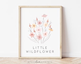Little wildflower print, She belongs among the wildflowers print, wildflower print, girls nursery print, nursery print, girls bedroom decor