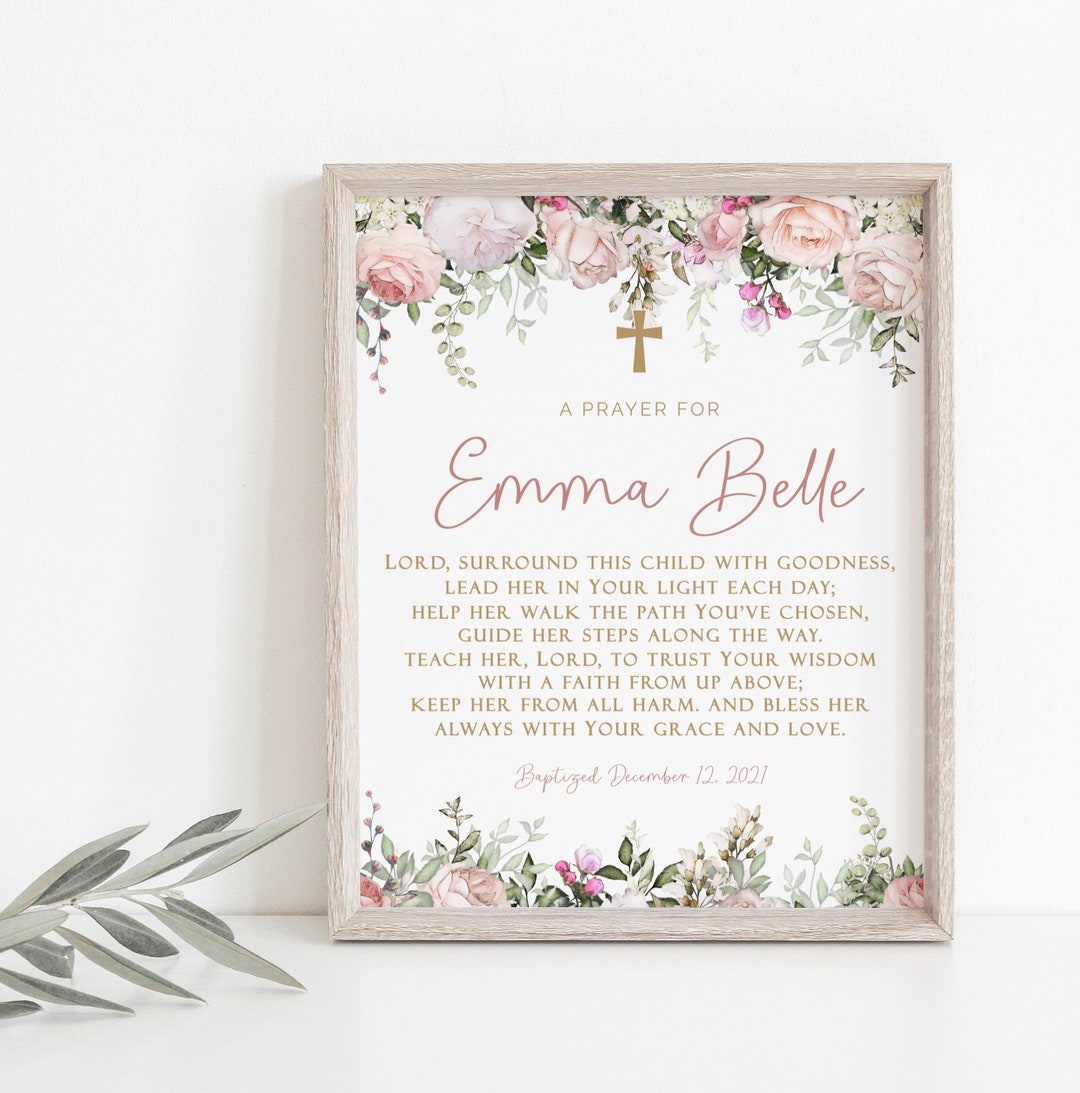 Baptism Print, Personalized Baptism Print, I Promise To, Printable ...