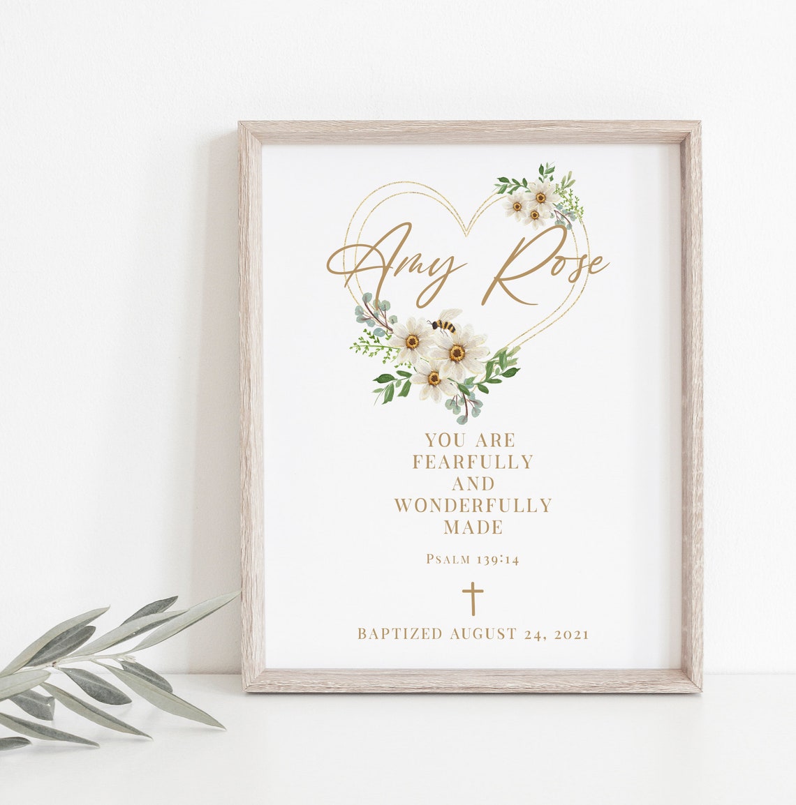 Personalised baptism print custom name baptism print baptism Etsy