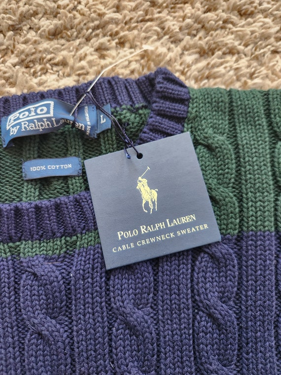 Vintage Polo Ralph Lauren Cable Crewneck Sweater … - image 2