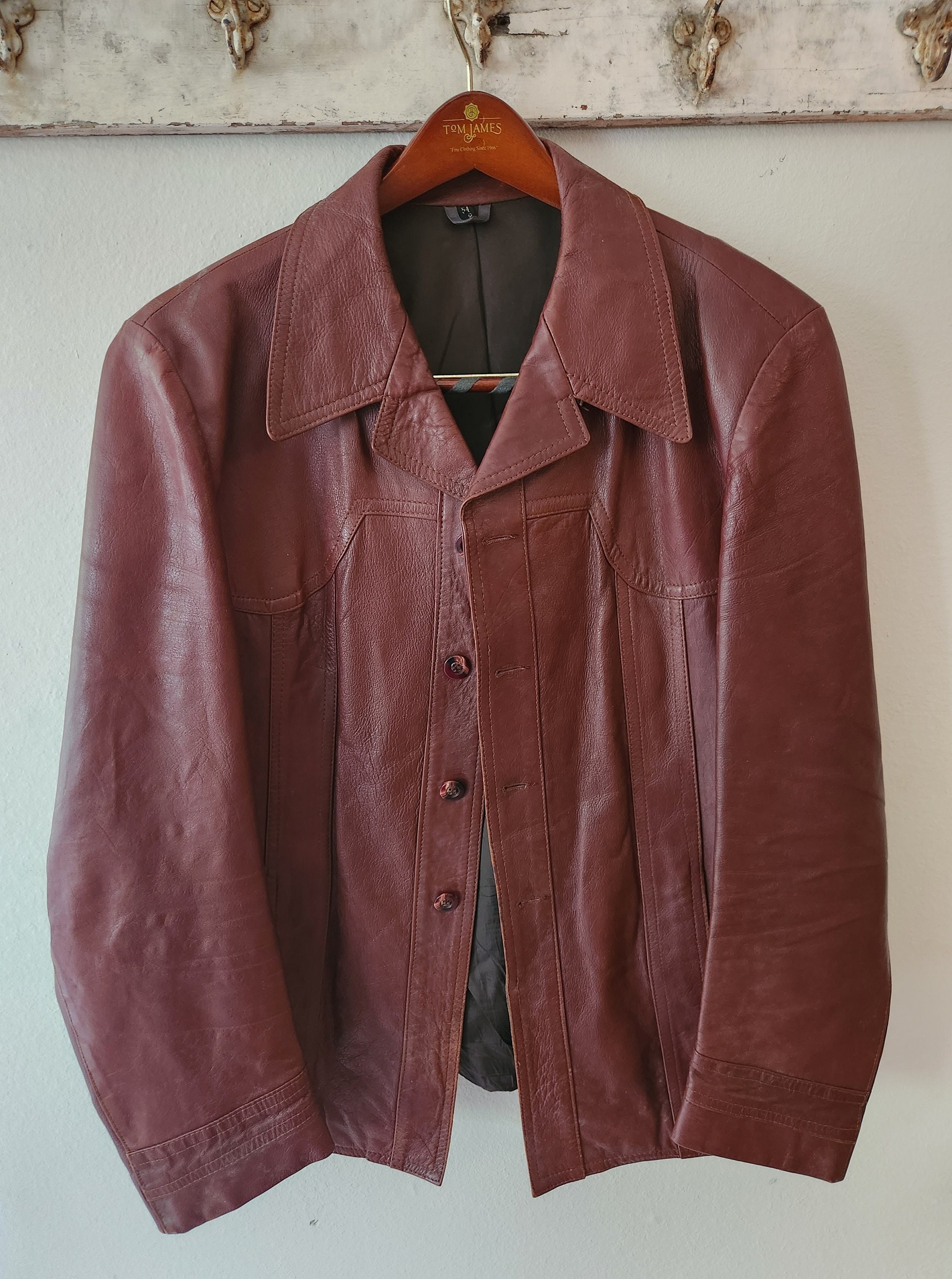 70s チロリアンジャケット　vintage west germany West Germany Retro Leather Jacket | Men's 44R (large) | Moto
