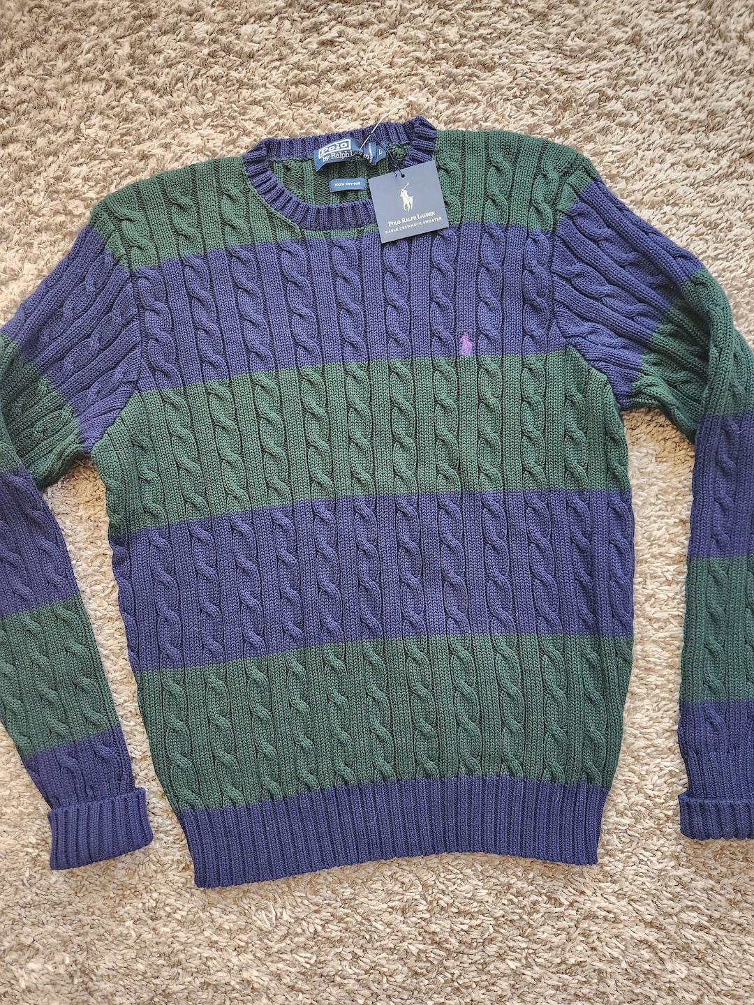 Vintage Polo Ralph Lauren Cable Crewneck Sweater NEW Women's L
