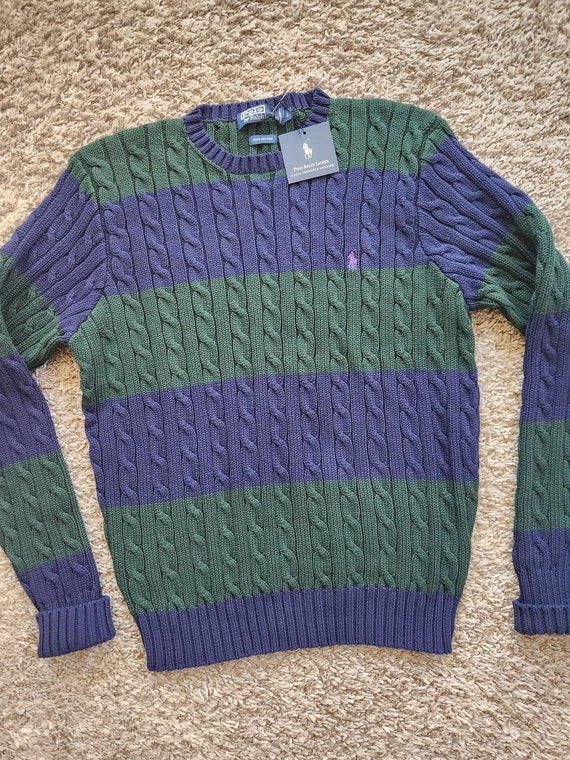 Vintage Polo Ralph Lauren Cable Crewneck Sweater … - image 1