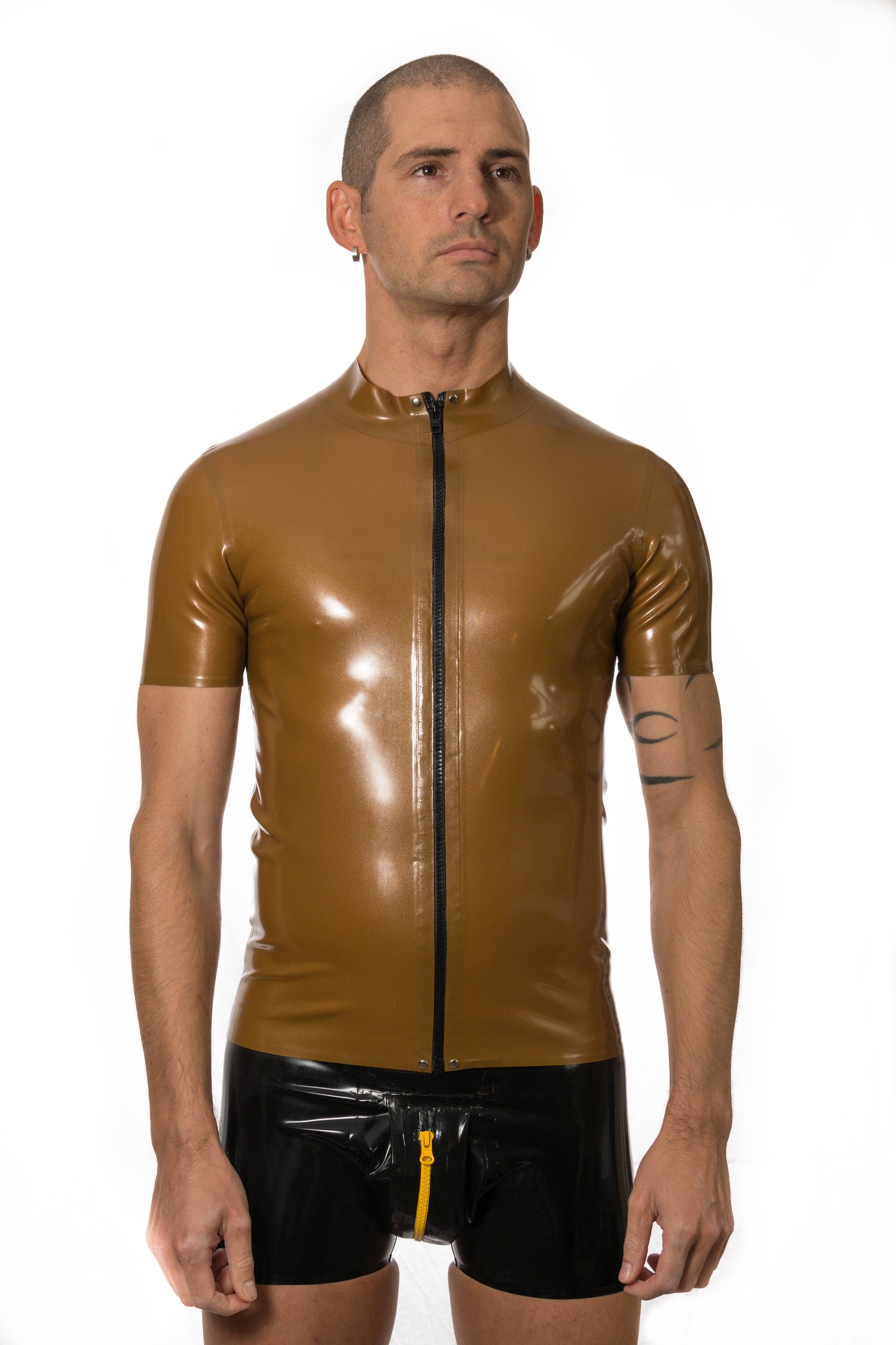 Image of Karlos Zipped Latex T Shirt