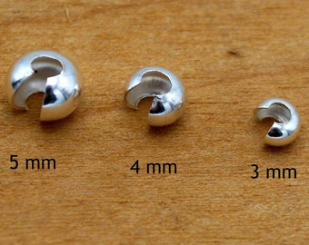 Sterling Silver Crimp Cover 3.5 MM Made In USA Pack Of 20