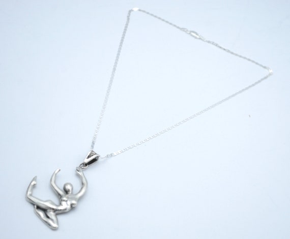 Sterling Silver Ballerina Pendant necklace    sol… - image 4