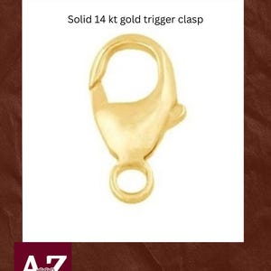 14kt Solid Gold clasps - 8 mm x 3.8 mm oval trigger  lobster claw clasp  jewelry making