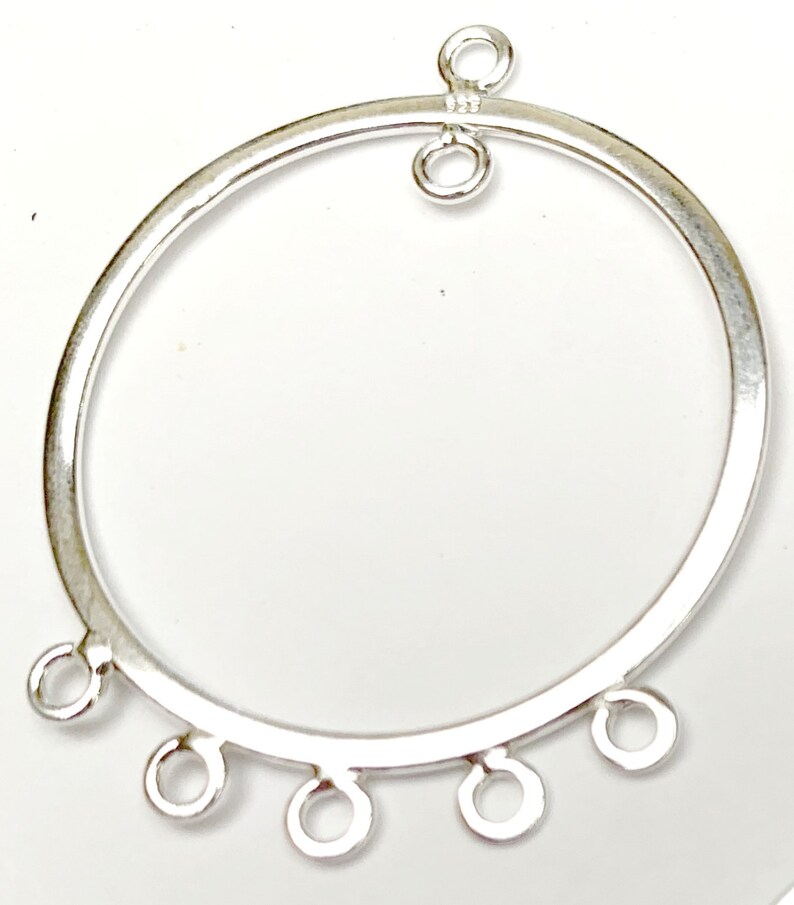 Sterling Silver Chandelier Earring Findings Circle Hoop With 5 Etsy