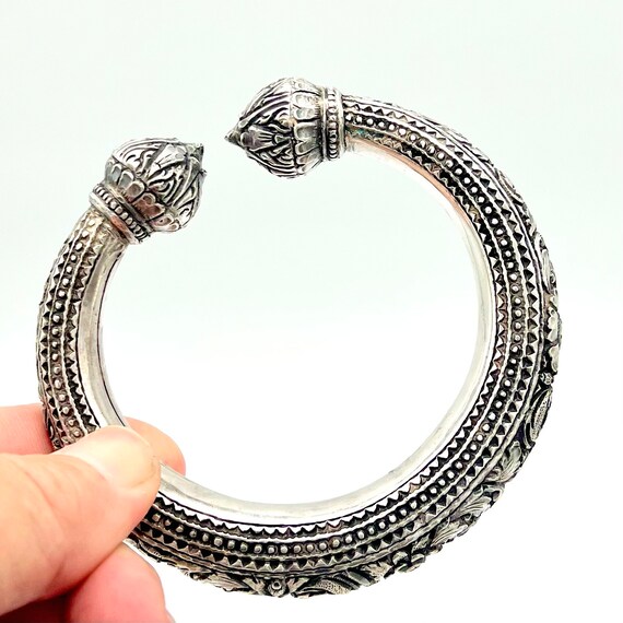 Vintage old Chinese export heavy chunky sterling … - image 5