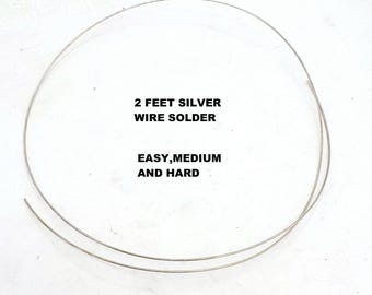 Fil d'argent à SOUDER Fil Easy Med Hard de 2 pieds de calibre 20