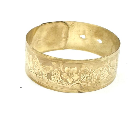 Gold filled Bangle  Buckle bracelet victorian flo… - image 3