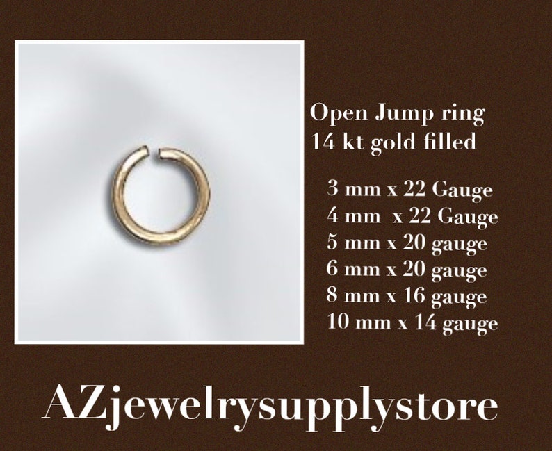 Supply GF 3 to 10 mm 14 to 22 gauge 14 kt gold filled Jewelry making Open jump ring