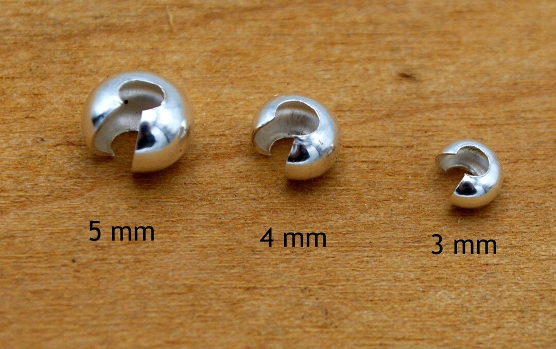 20-Piece Sterling Silver Crimp Bead Covers For Jewelry Making - 4mm, Perfect For Hiding Crimps And Knots - View #8