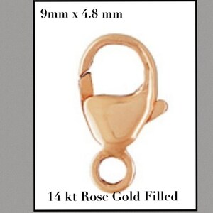 bulk 14 kt Rose Gold filled  clasps - 9 mm x 4.8 mm  - oval trigger  lobster claw clasp-  jewelry making  -  packs of 5,25,50 100