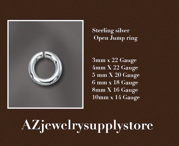 Sterling Silver Open Jump Ring Jewelry Making Jewelry Supply 3 Mm to 10 Mm  22 to 14 Gauge 