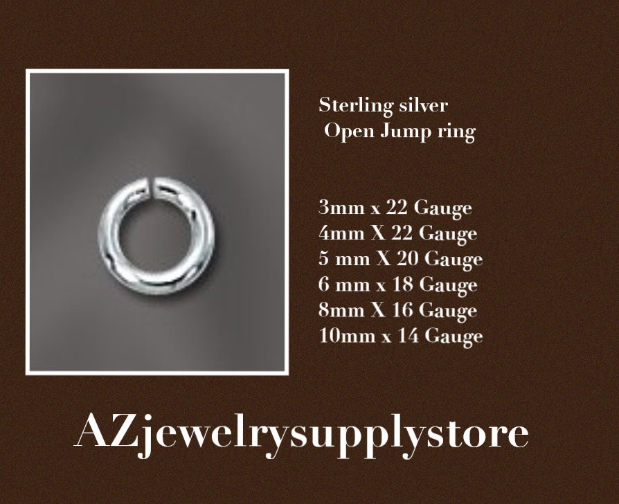 Open Jump Ring 925 Sterling Silver 22ga 0.64x3.0mm Jump Rings (20 pcs)