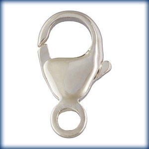 May include: Silver-toned lobster clasp with a spring-loaded mechanism. The clasp is designed for attaching jewelry chains or cords.