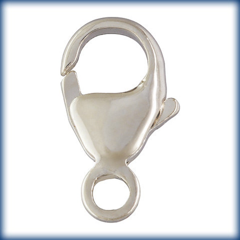 May include: Silver-toned lobster clasp with a spring-loaded mechanism. The clasp is designed for attaching jewelry chains or cords.