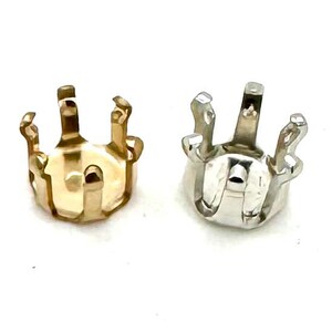 6mm 6 prong sterling silver gold filled  Snap stud    jewelry making  earring supplies earrings setting jewelry findings
