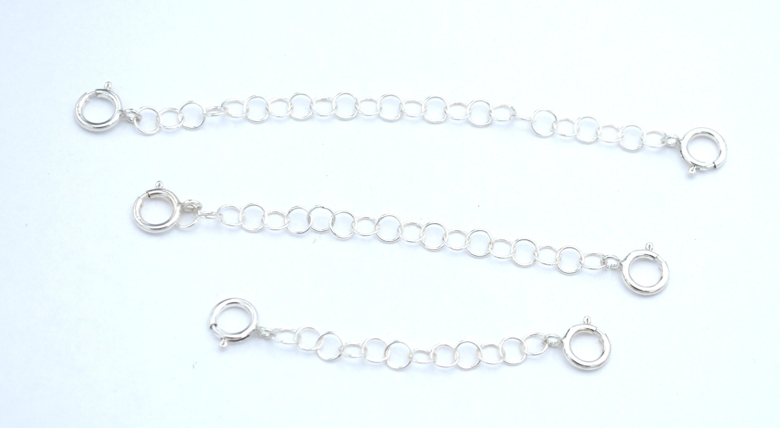 Sterling Silver Necklace Chain Extenders 2 to 3 Inch Double Etsy