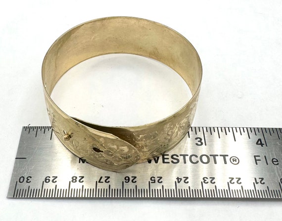 Gold filled Bangle  Buckle bracelet victorian flo… - image 10