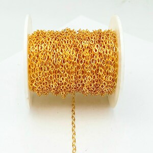 14 kt  Gold filled flat textured  cable Chain by the foot  Wholesale Bulk Jewelry Supply  offered in  Permanent Jewelry chain
