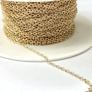 14 kt  Gold  filled Chain by the foot  Cable GF 2520 Wholesale Bulk Jewelry Supply  offered in 5 different lengths
