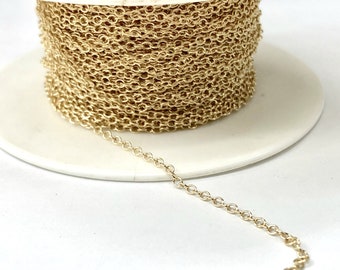 14 kt  Gold  filled Chain by the foot  Cable GF 2520 Wholesale Bulk Jewelry Supply  offered in 5 different lengths