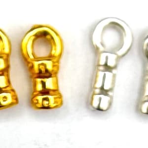 sterling silver gold Vermiel  beading chain crimp ends jewelry making chain end caps