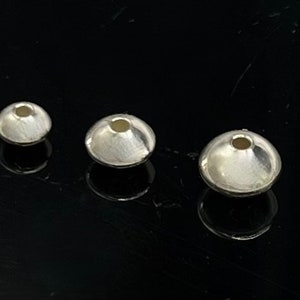 sterling silver  Saucer bead southwestern smooth pearl  beads jewelry making 10 pack and 50 pack 4 sizes