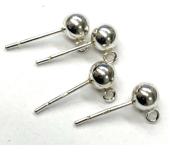 Ball Stud Earrings Post 5mm Sterling Silver Ball Stud Earrings Post 5mm Sterling Silver