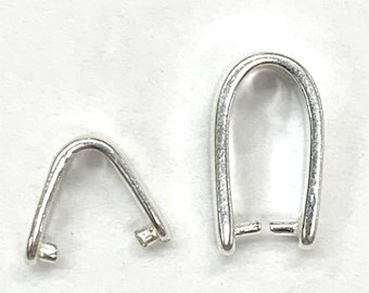 sterling silver Pinch Bail  fancy u shape crimp bail jewelry to sizes
