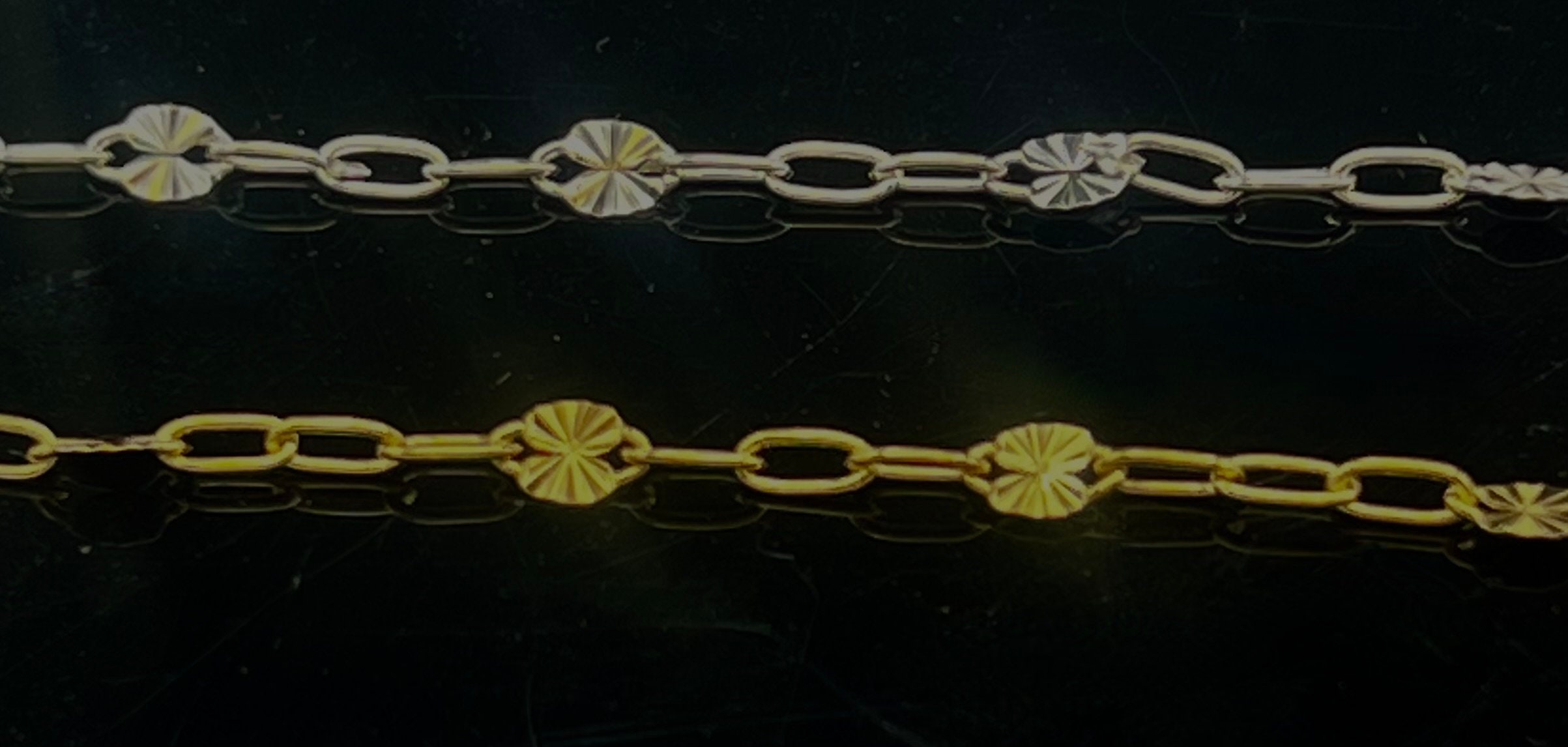 サンバーストテクスチャディスクチェーン 14 kt ゴールドフィルド 