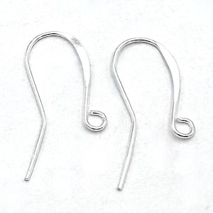 Fancy 22 gauge Sterling silver  ear wire  hammer plain  whimsical artisan  ear wire  jewelry supply heavy sturdy earwires Pack of 10 pcs