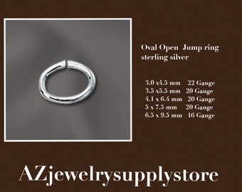 Sterling Silver Open Oval  jump ring - Jewelry making - jewelry supply - 3 mm to 6 mm 16 to 20 gauge