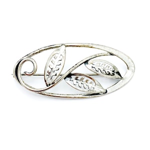 Sterling Silver flower brooch signed Beau floral pin